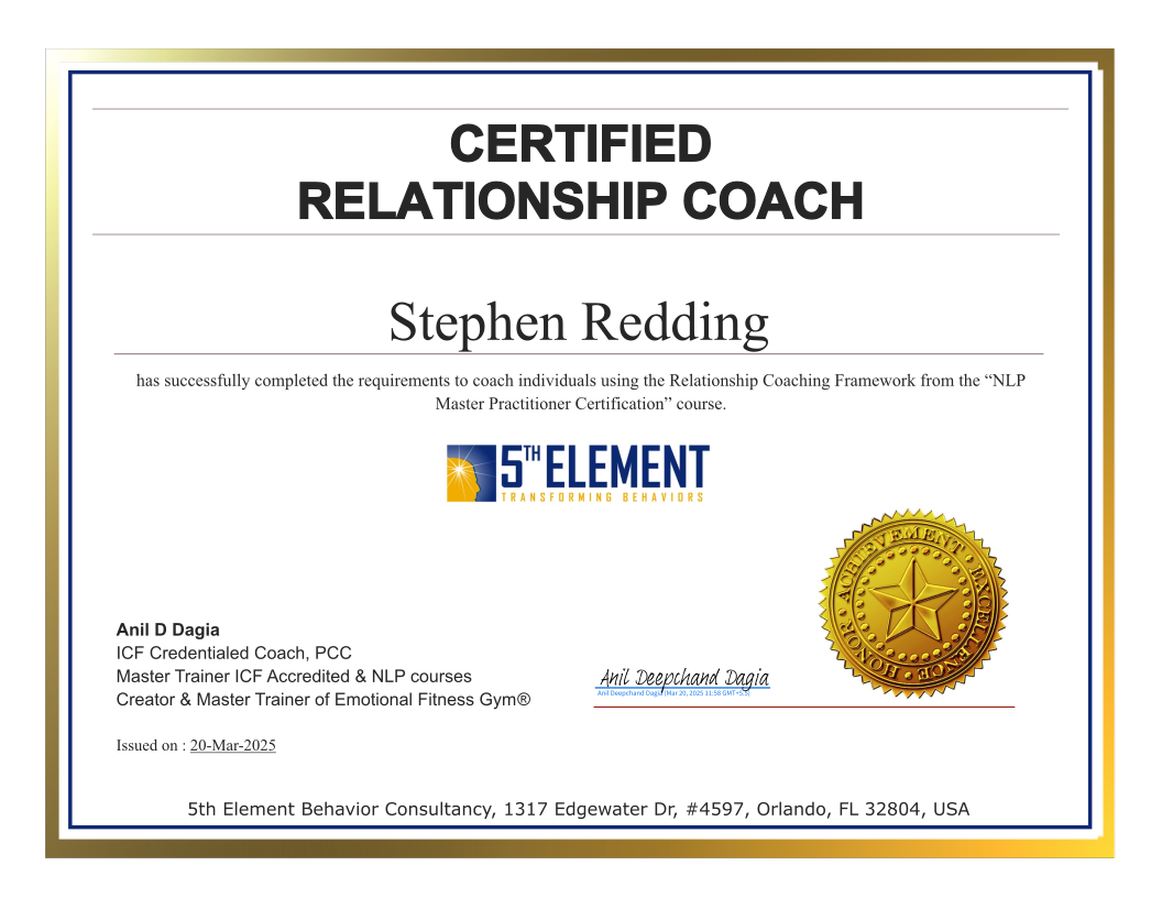 Relationship Coach certificate